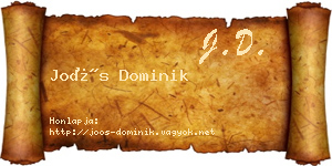 Joós Dominik névjegykártya